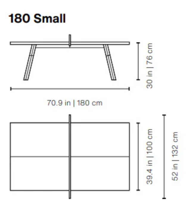 180" Small Premium Ping Pong Table